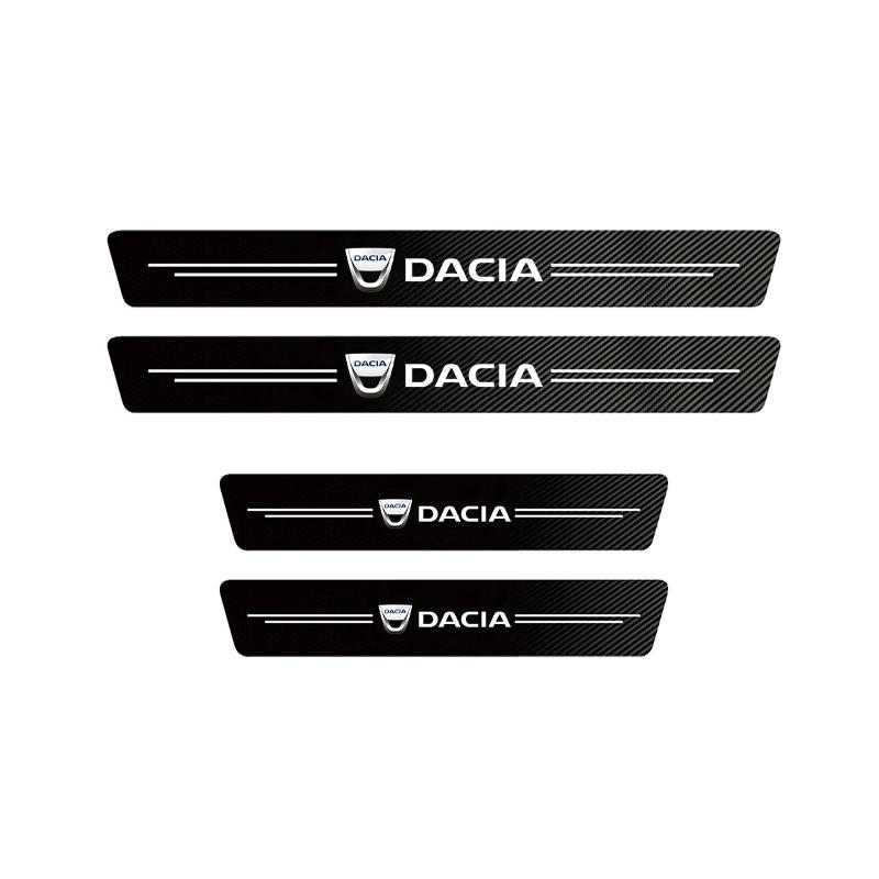 Chránič prahů dveří auta z uhlíkových vláken Samolepka Příslušenství Pro Dacia Duster Logan Sandero Stepway Dokker Spring Lodgy Jogger MCV