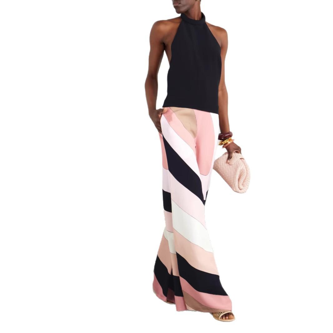 2025 European & American Summer Sexy Slim-Fit Backless Printed Jumpsuit L