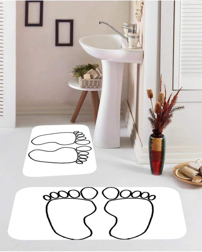 

Mosimoso Home BM028 Digital Printed Dot Sole Bath Mat 100x60 cm білий