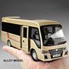 1/32 Scale Toyota Coaster Luxury Business Car Alloy Metal Die Cast Model Car Sound & Light Children Toy Gift for Kids Boy Present