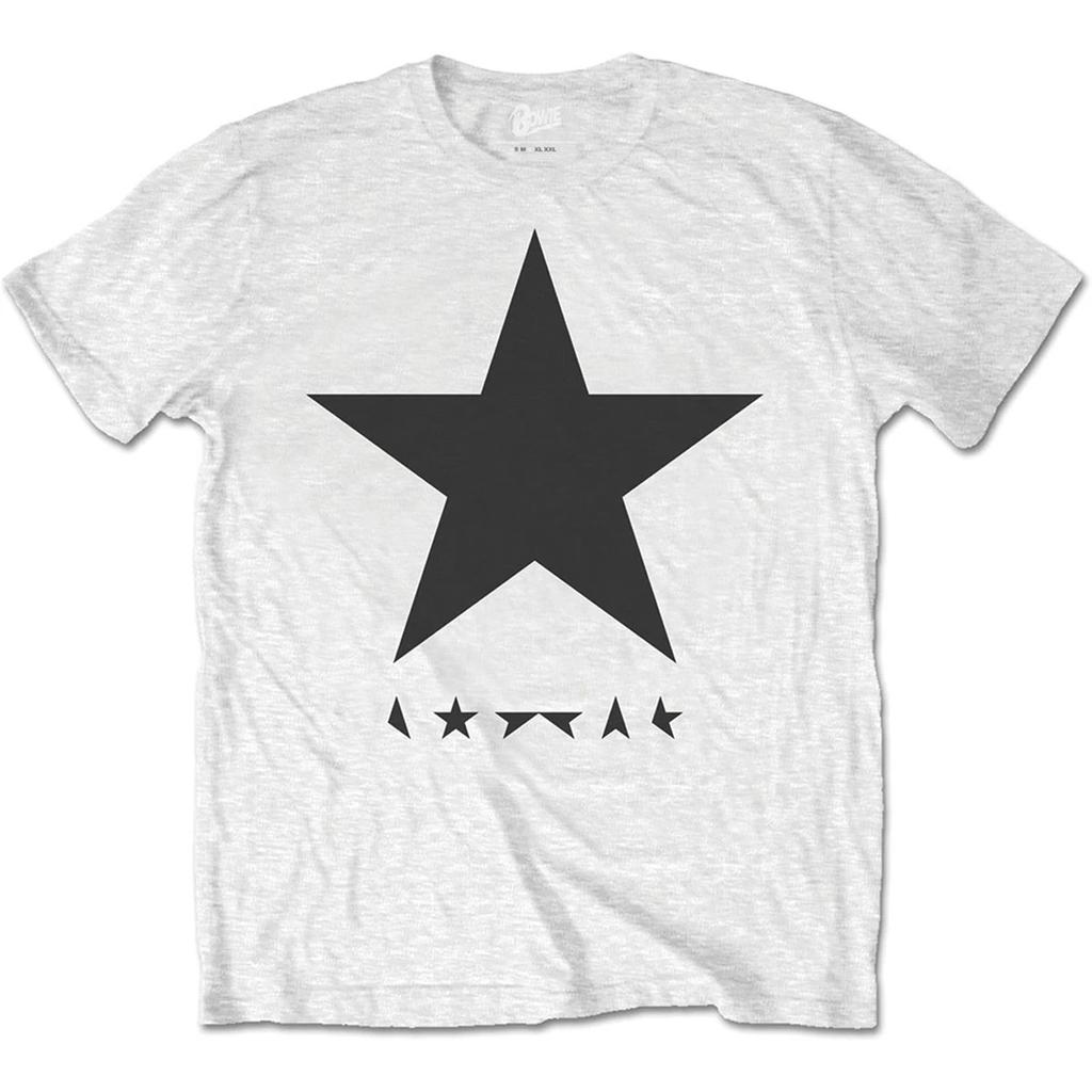 Bianco David Bowie Blackstar Official Tee T-Shirt Uomo Unisex