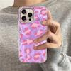 Retro Gradient purple Leopard Girls Phone Case for iphone 16 15 14 7 8 Plus 13 11 12 Pro Max X XS XR SE 2022 2020 16e Back Cover
