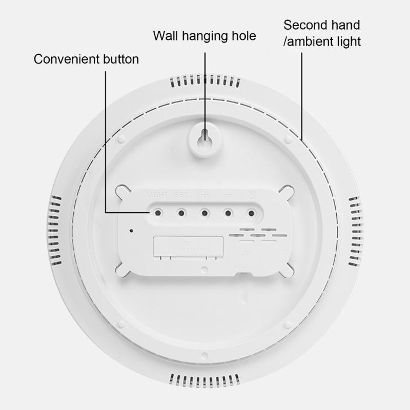 10Inch Large Digital Wall Clock Remote Control 2 Alarms Big LED Display 10 Brightness For Living Room Elderly Gift