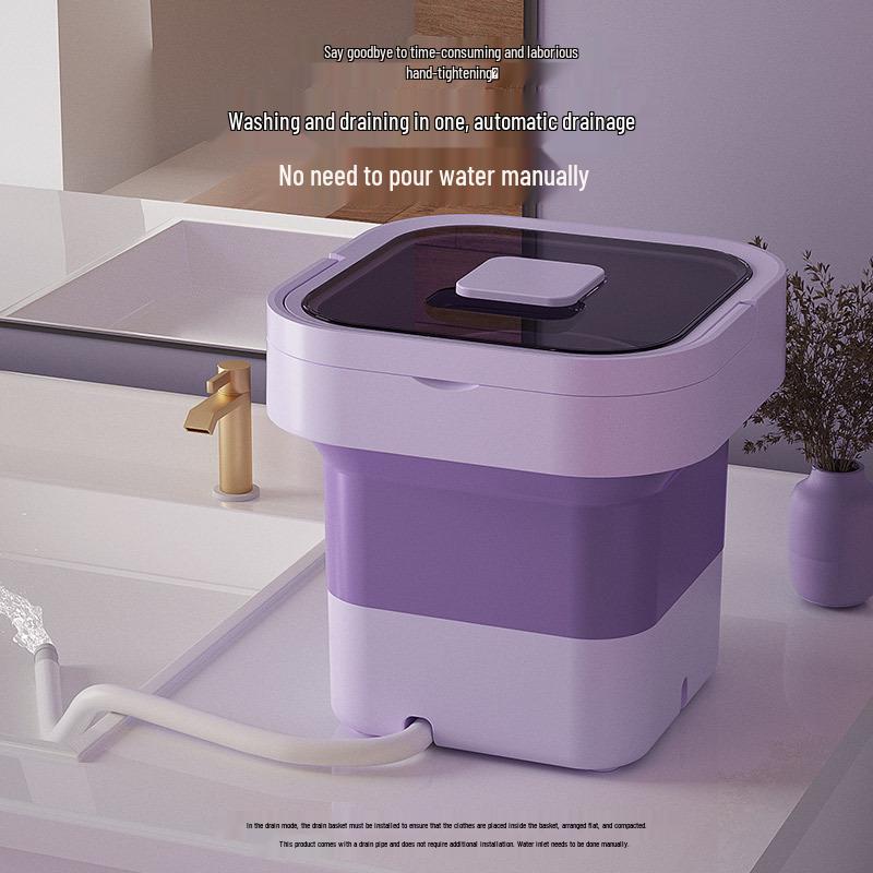 Mașină de spălat compactă pliabilă: Spălare și Centrifugare de Capacitate Mare pentru Spații Mici. Ideal pentru Lenjerie Intimă, Șosete, Haine de Bebeluș, Cămine Studențești și Case.