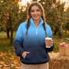 Women's Half Zip Pullover Gradient Print Long Sleeve Top for Fall and Winter