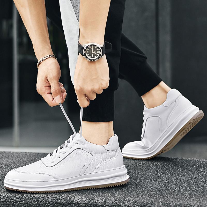 Spring Summer New Men's Lace Up Genuine Leather Casual Shoes All-match Non-slip Wear-resistant Breathable Outdoor Work Shoes