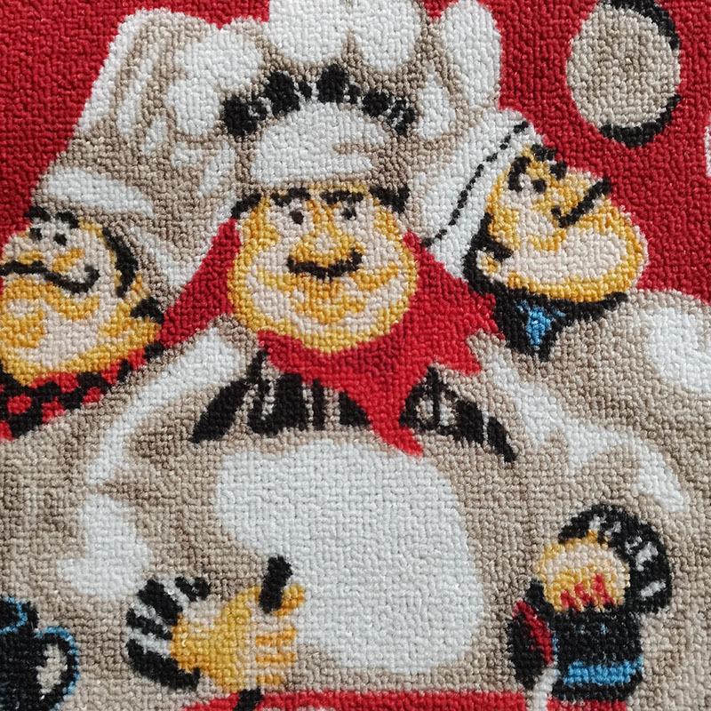 Red Absorbent Two-Piece Chef Kitchen Floor Mat - Machine Washable Carpet