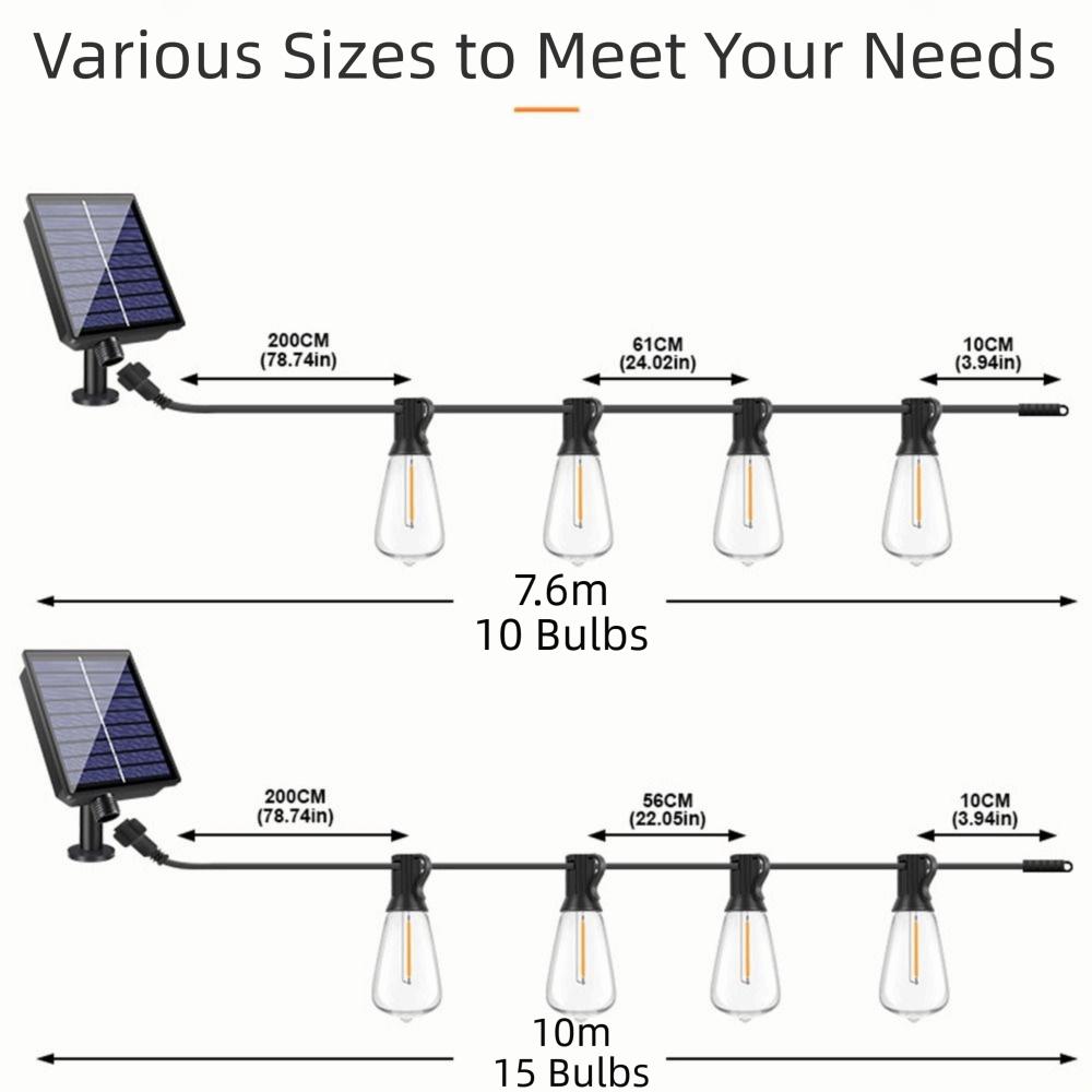 Shatterproof Solar Globe LED String Lights Dimmable Christmas LED String Lights  Bistro