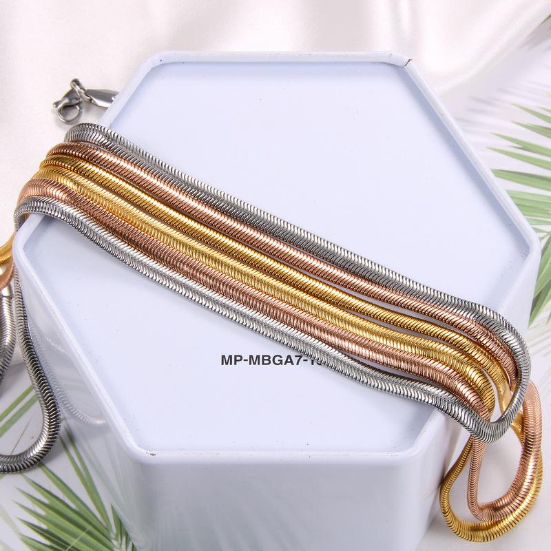 Unisex Snake Chain Women Necklace Choker Stainless Steel Clavicle Rose Gold Color Chain Necklace For Women Jewelry