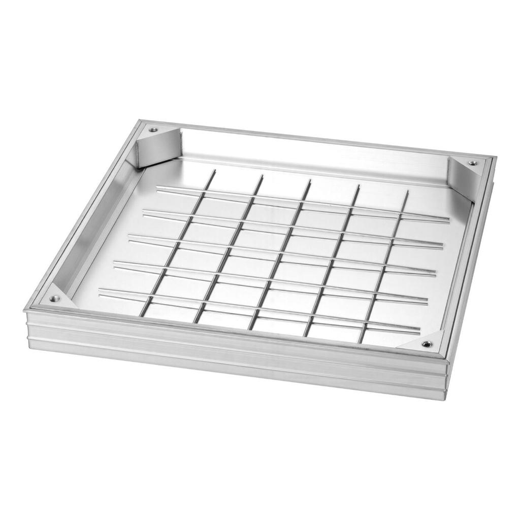 Manhole Cover with Frame, 500 X 500mm Invisible Recessed Septic Tank Access Covers, Aluminum Alloy Embedded Drain Channel Inspection Cover for
