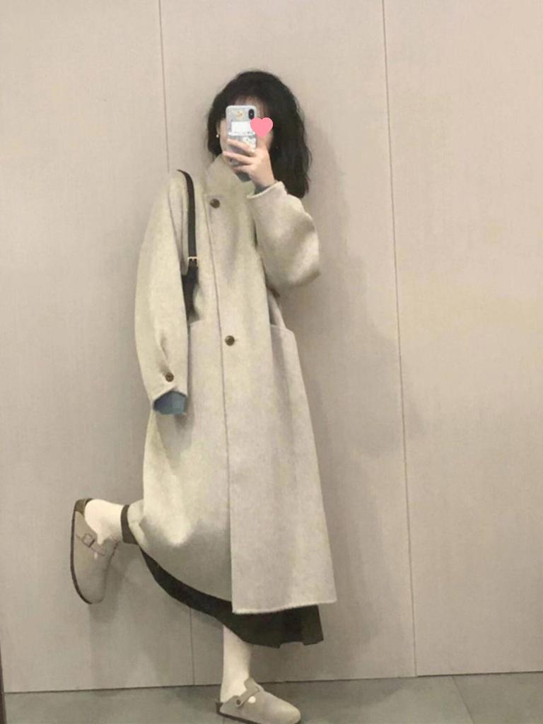 Petite Korean Style Mid-Length Woolen Coat for Autumn/Winter 2025 - Women's High-Grade Texture