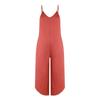 Women's Backless Suspender Double Pocket Side Slit Jumpsuit
