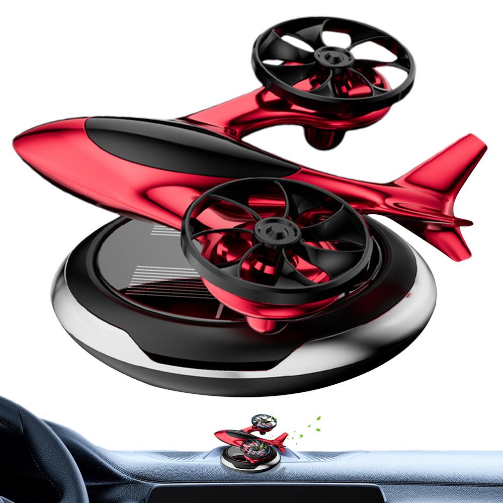 Para ornamentos de aromaterapia, difusores de óleo de carro solares, purificador de ar de carro rotativo movido a energia solar, avião bimotor, aromaterapia de carro