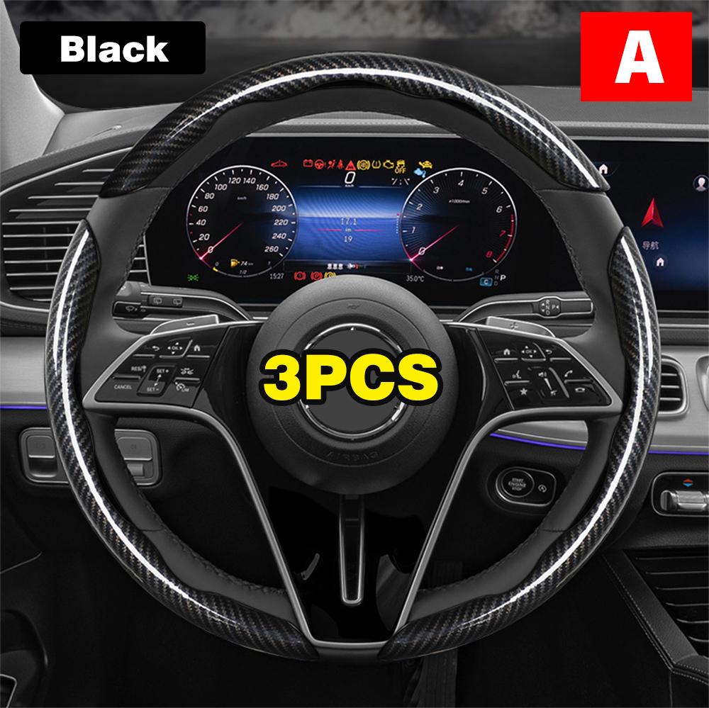 Non-Slip Car Steering Wheel Cover Carbon Fiber Booster Cover Auto Interior Accessories For BMW F10 G30 E92 G20 E46 E90 X3 X5 E53