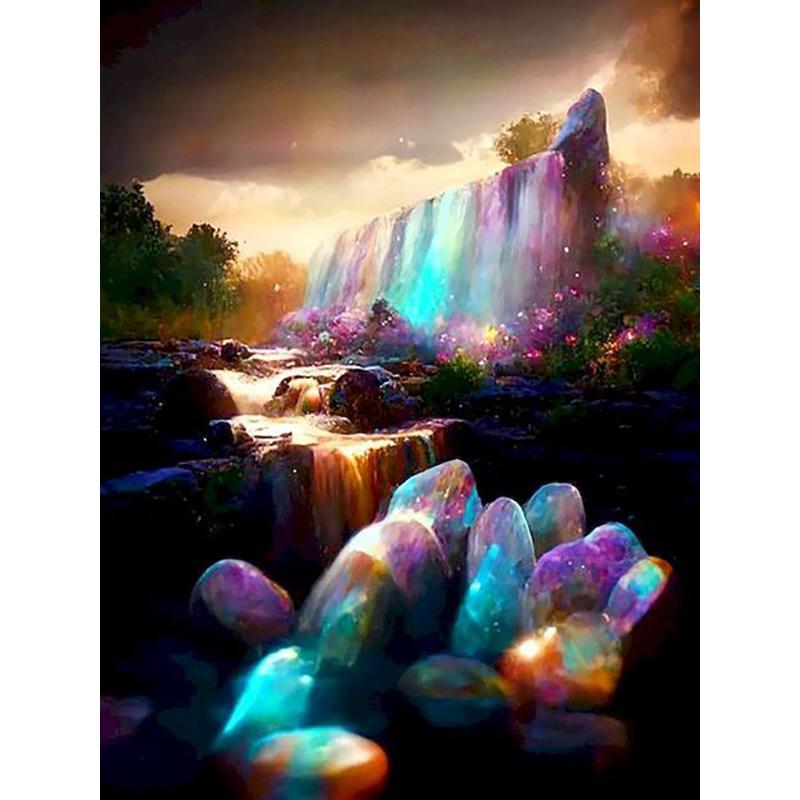 Diamond Embroidery Landscape Fantasy World DIY 5D Diamond Painting Waterfall Forest Cross Stitch Kits Rhinestones Pictures Decor