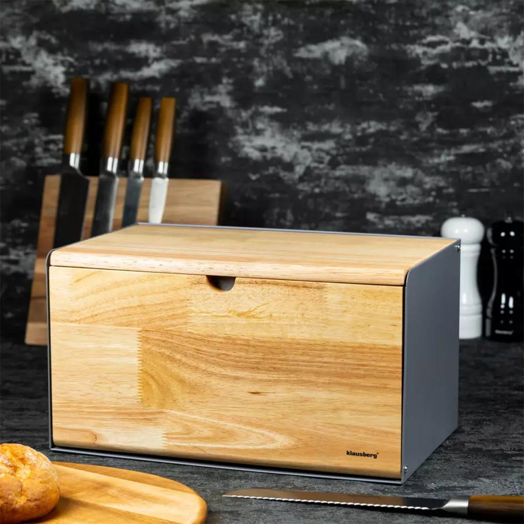 Bread bin, double-sided, KLAUSBERG KB-7395, gray