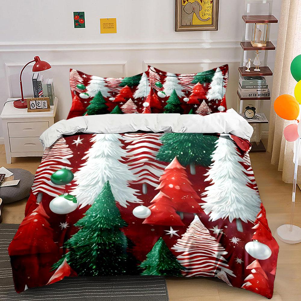 Christmas Tree Pattern Bedding Set Bedding Duvet Cover Set Duvet Cover Pillowcases (1 * Duvet Cover 2 * Pillowcases, without duvet insert)