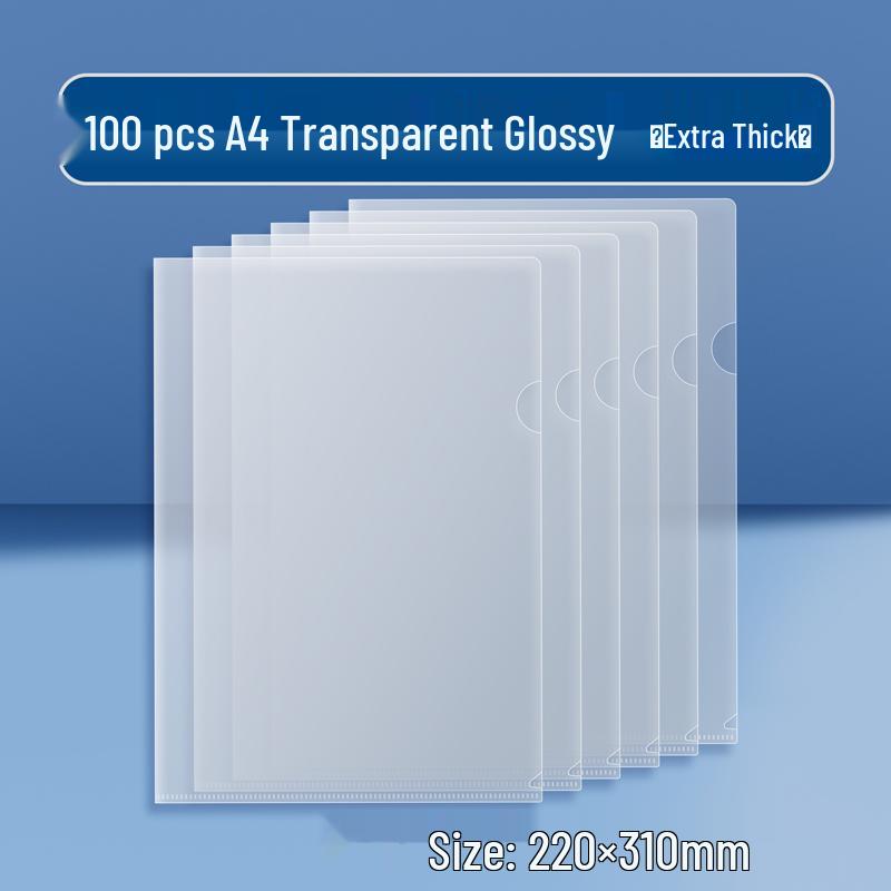Customizable A4/A5 L-Shaped Transparent Folder with PP Two-Page Insert Cover