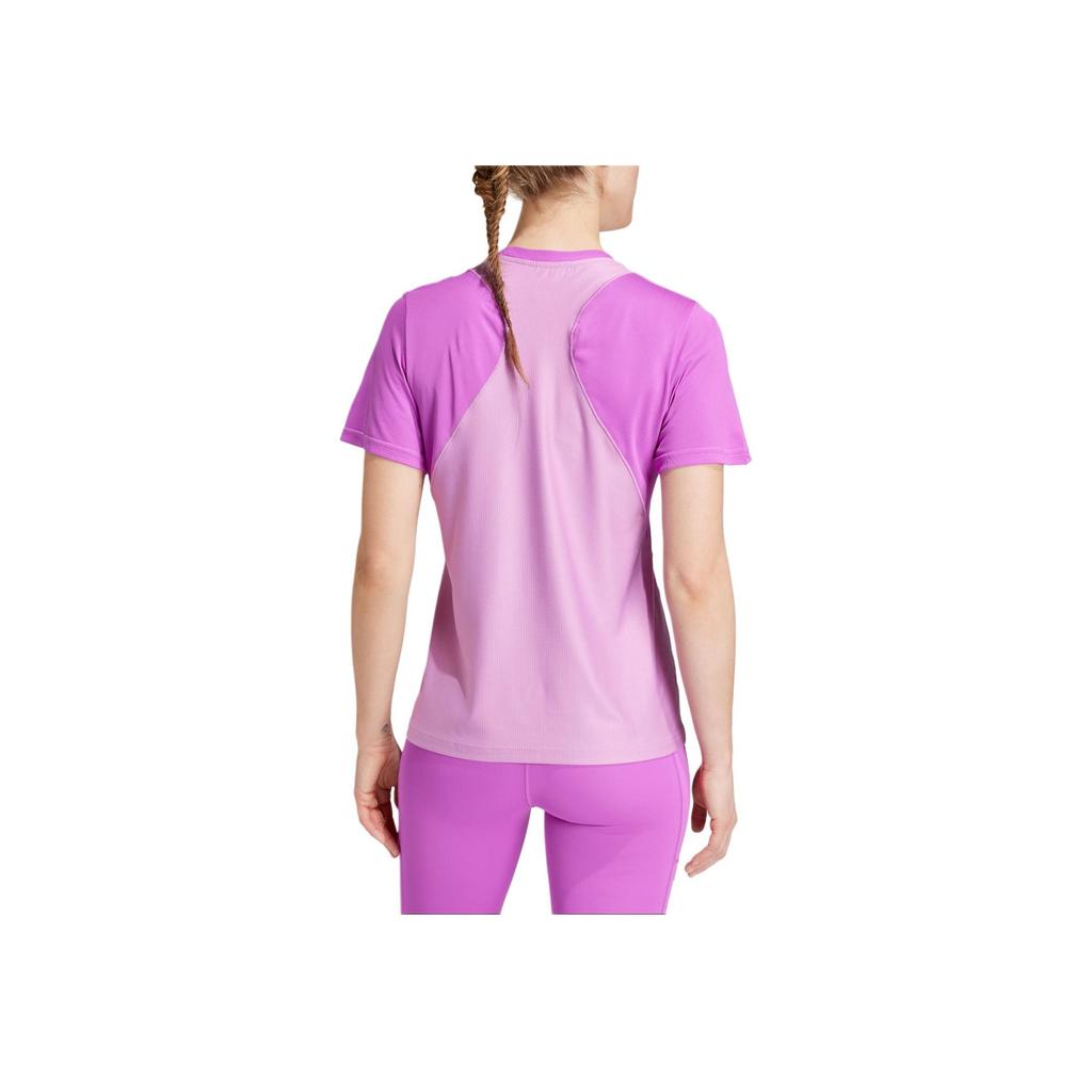 Adidas Koszulka Treningowa, Wygodna Oddychająca Fitness Krótki Rękaw Damska Fioletowa JG6057