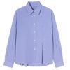 Blue Plaid Shirt Women's Long-sleeved Spring Cotton Embroidered Top Korean Version Women's Casual Shirt