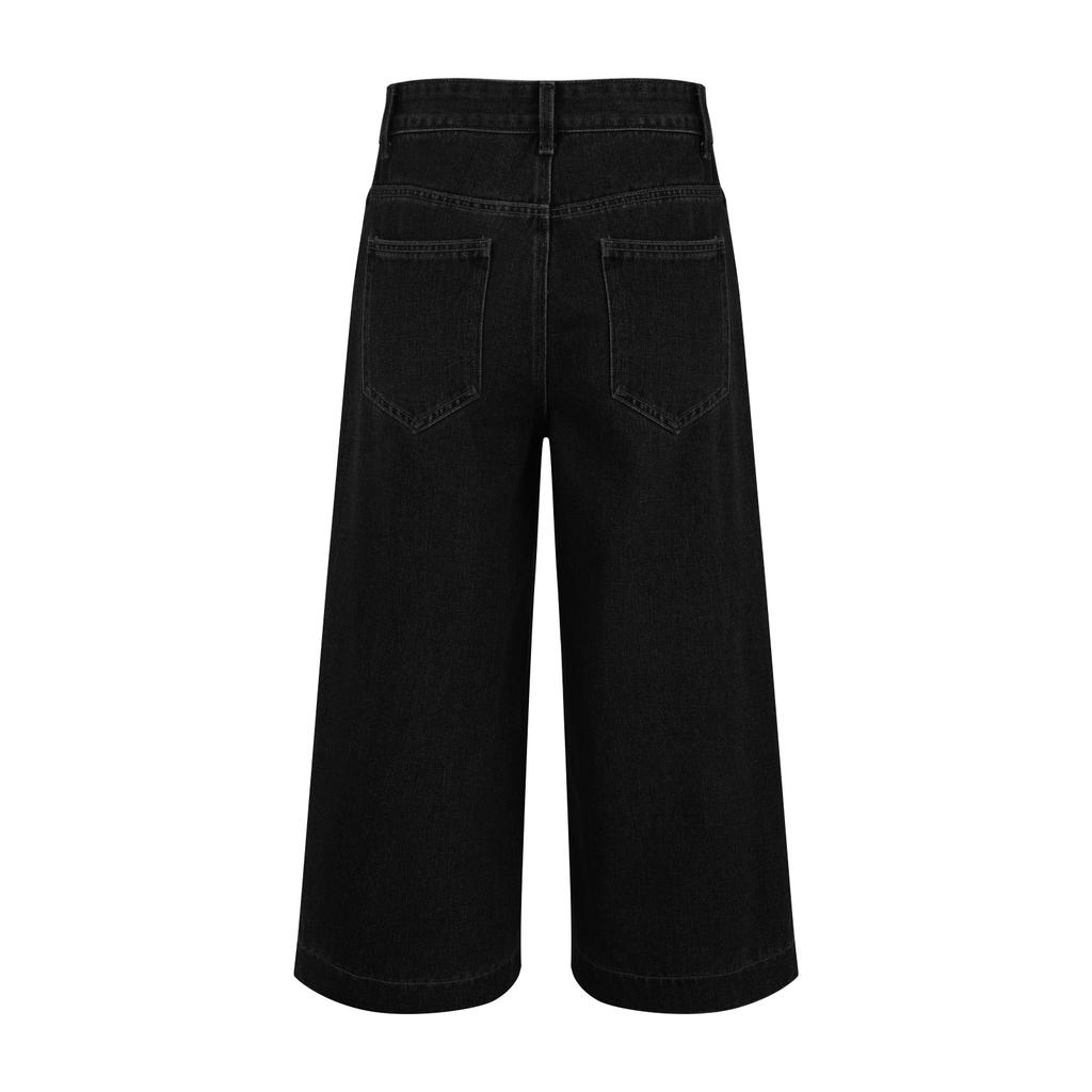 Women's Casual, Stylish, Loose-fitting, Wide-leg, Multi-pocket Denim  Pants