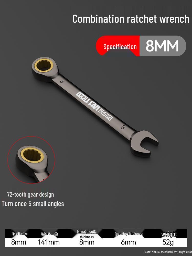 Dual-Ended Ratchet and Flower Wrench Set: Labor-Saving, Quick Two-Way Wrench Tools for Auto Repair (Sizes 8-27).