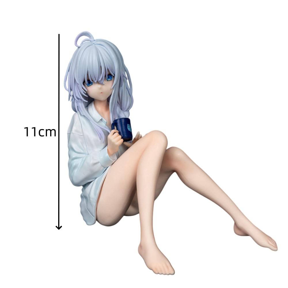 The Journey Of Elaina Sitting In Pajamas Anime Girl Figure 11cm Model Statue Collection Desktop Decoration Toys
