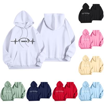Women's Fashion Lightweight Long Sleeve Pullover With Pockets Rugby Print Hoodie