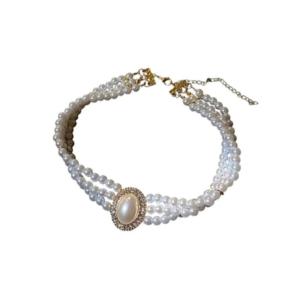 Jewelry Accessories Retro Pearl Necklace Clavicle Chain Pearl Choker Pearl Pendant  Wedding Bride