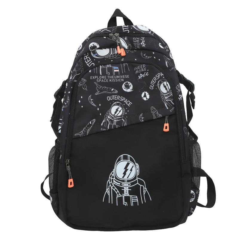 

Astronaut Backpack for Men and Women Universal Large Capacity Water-proof Student Class School Bag Graffiti Printed Computer Bag чёрный