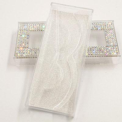 Custom Packaging Glitter Rhinestone Lash case Empty Rhinestones Eyelash Box with windows