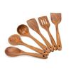 Teak Non-Stick Long-Handle Solid Wood Pan and Acacia Wood Kitchenware Set