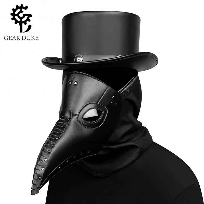 Plague Doctor Mask Halloween Cosplay Medieval Bird Beak Party PU Material