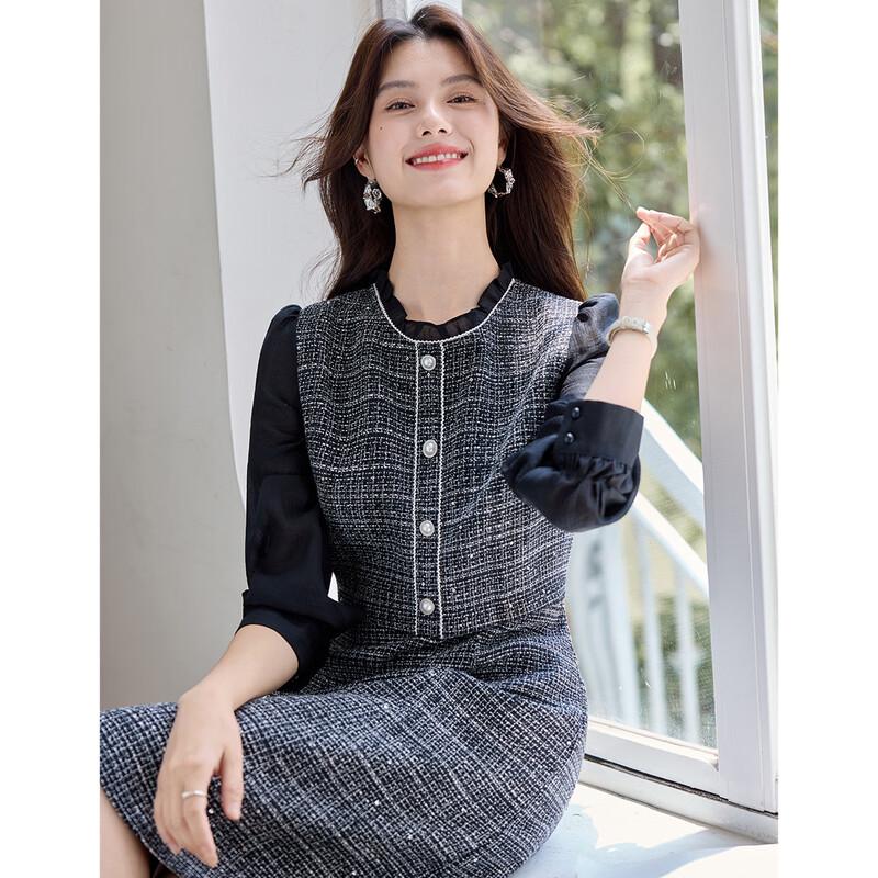 Sanpowa Elegant A-Line Long Sleeve Dress