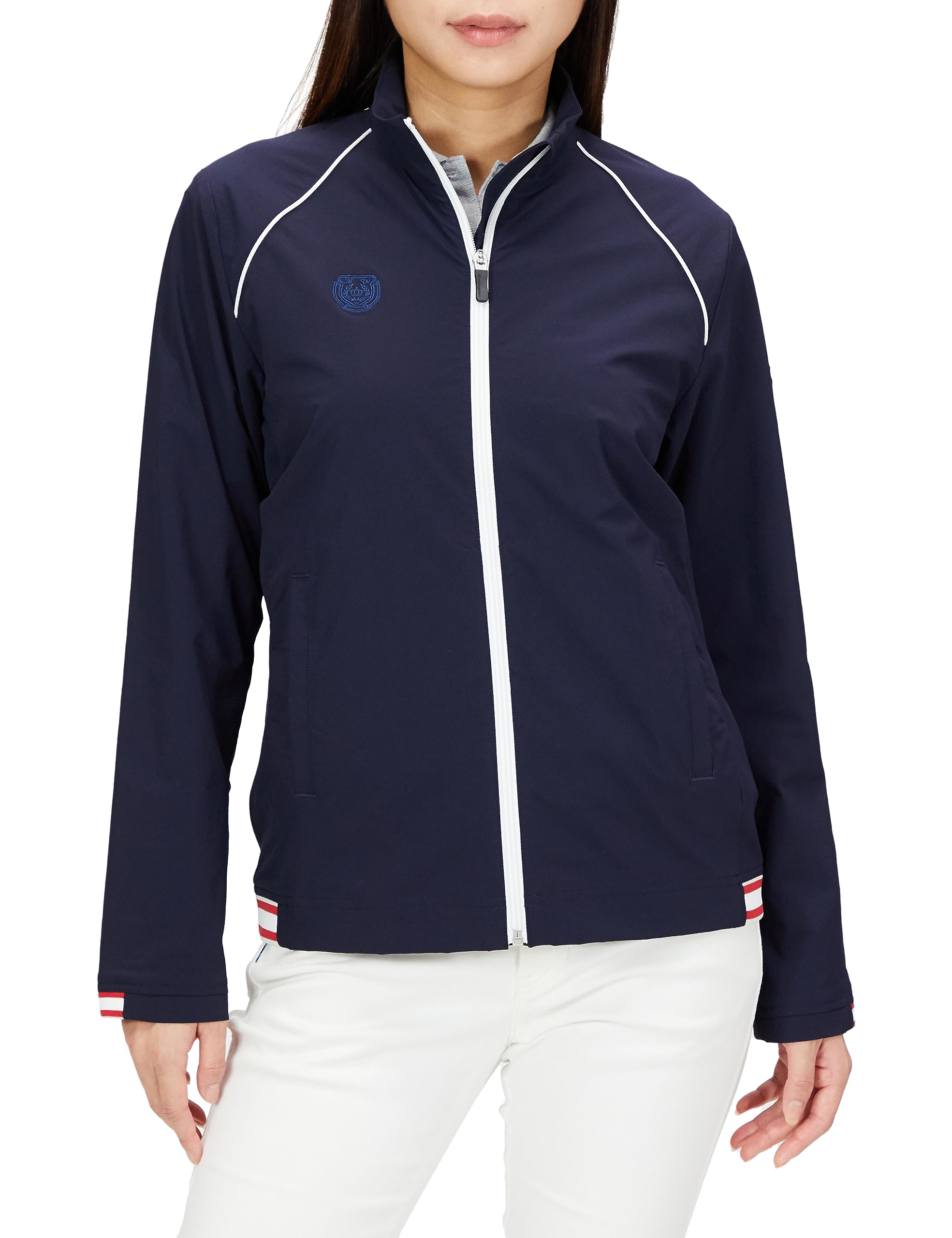 

Full zip blouson stretch water repellent light rain compatible windbreaker golf MGWWJK01 NV00 M [Munsingwear] Women s (Navy)