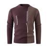 Autumn And Winter Men'S Crew Neck Color Matching Sweater Woven Rope Youth Leisure Bottoming Knitted Sweater