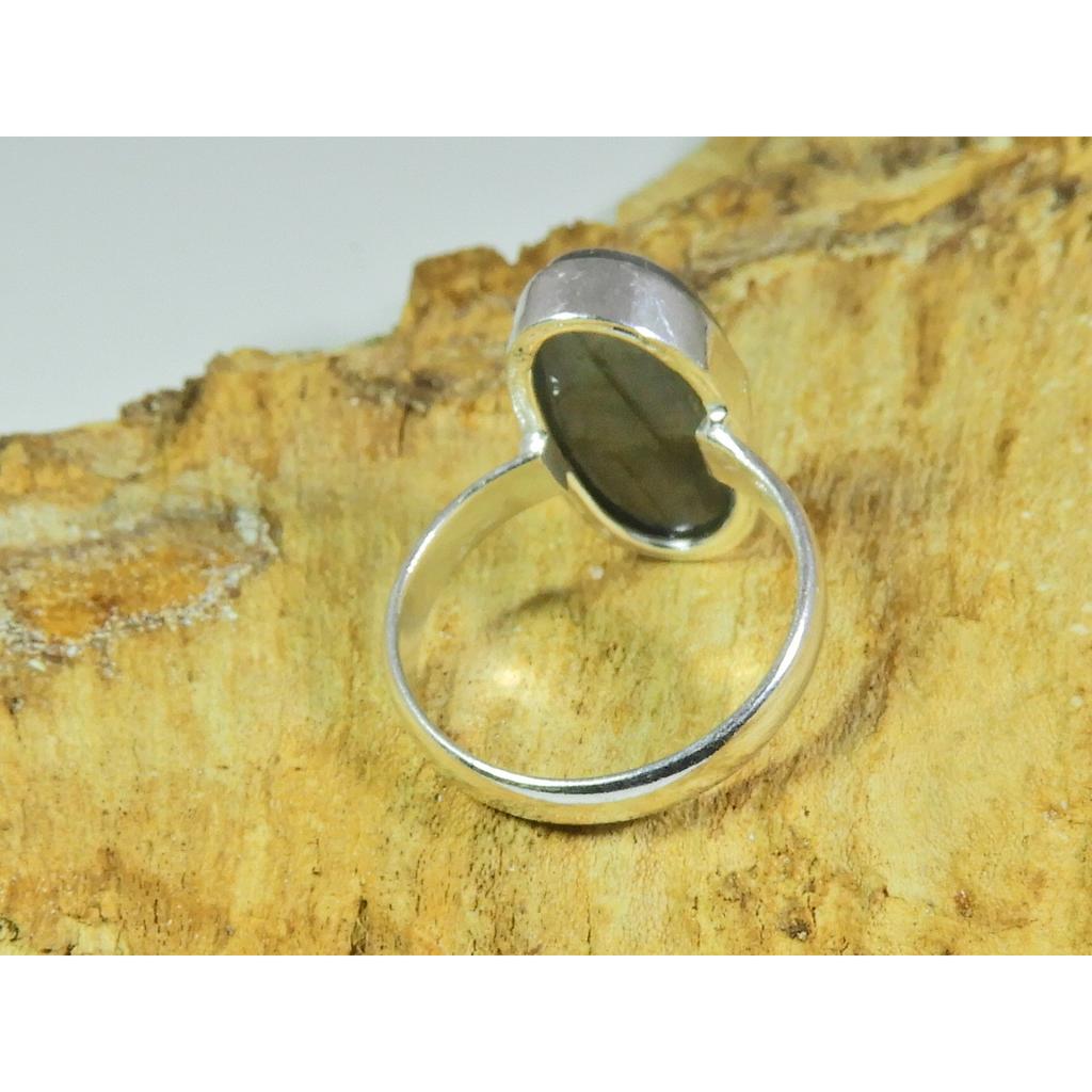 Natural Blue Labradorite Gemstone 925 Solid Sterling Silver Ring Size US-6.5 PG-183