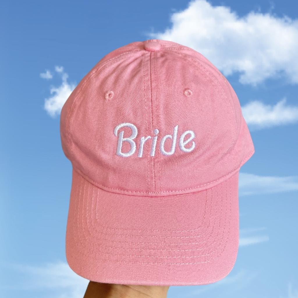 Bride Babe Embroidery Baseball Caps For Women Pink White Adjustable Snapback Cap Wedding Party Gifts Solid Color Outdoor Sun Hat