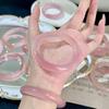 Cat Eye Ice Jade Lychee Jelly Pink Bracelet - New Chinese Style with Gift Box