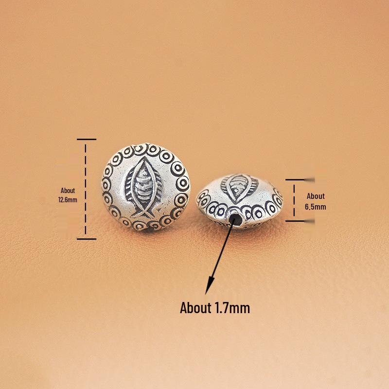 Thai Handmade Double-Sided Silver Fish Spacer Beads