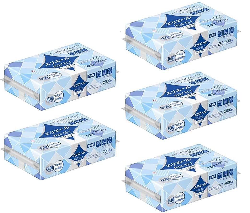 

Бумажные полотенца Elleair Compact Type 200 Sets 400 Sheets Plus+Kirei [X5 Pack]