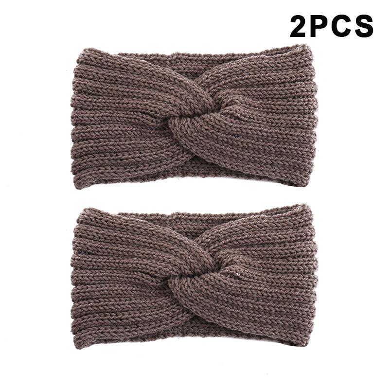 2Pcs Women'S Winter Warm Headbands - Thick Knit Ear Strap Hair Accessories Winter Headbands Cold Weather Gear Stylish Headwear