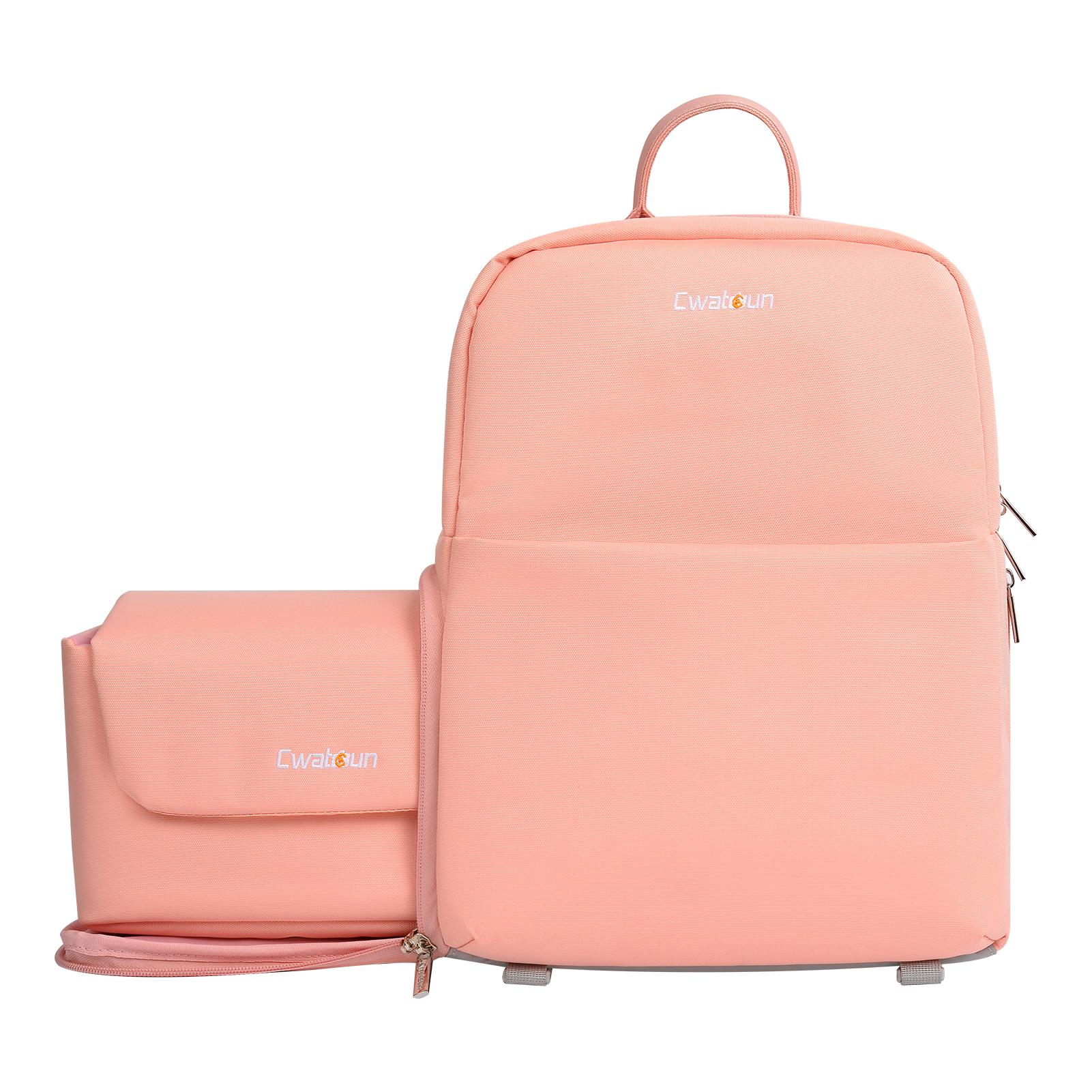 

Рюкзак для камеры Cwatcun D75 для женщин и мужчин, противоударная сумка для фотосъемки на открытом воздухе M Size розовый