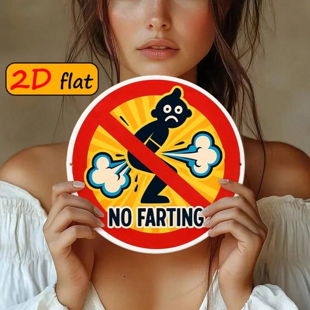 Round Aluminum Sign 20cm Odor Protection Metal Wall Poster for Restaurant