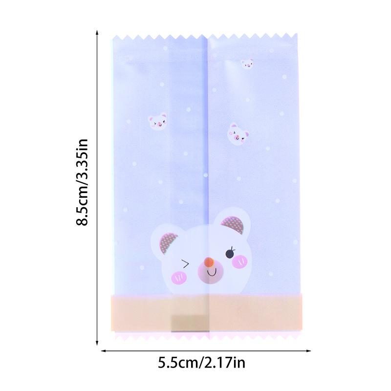 100Pcs Cartoon Animals Nougat Sugar Plastic Bags Machine Hot Sealed Bag Diy Baking Chocolates Cookies Wrapping Bag