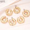 Orecchini a clip rotondi oversize spessi per donna in acciaio inossidabile placcato oro Ear Cuff Tubo cavo Clip spesse Gioielli