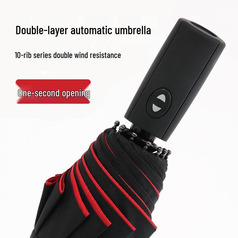 Automatic Double-Layer 10-Rib Windproof Umbrella