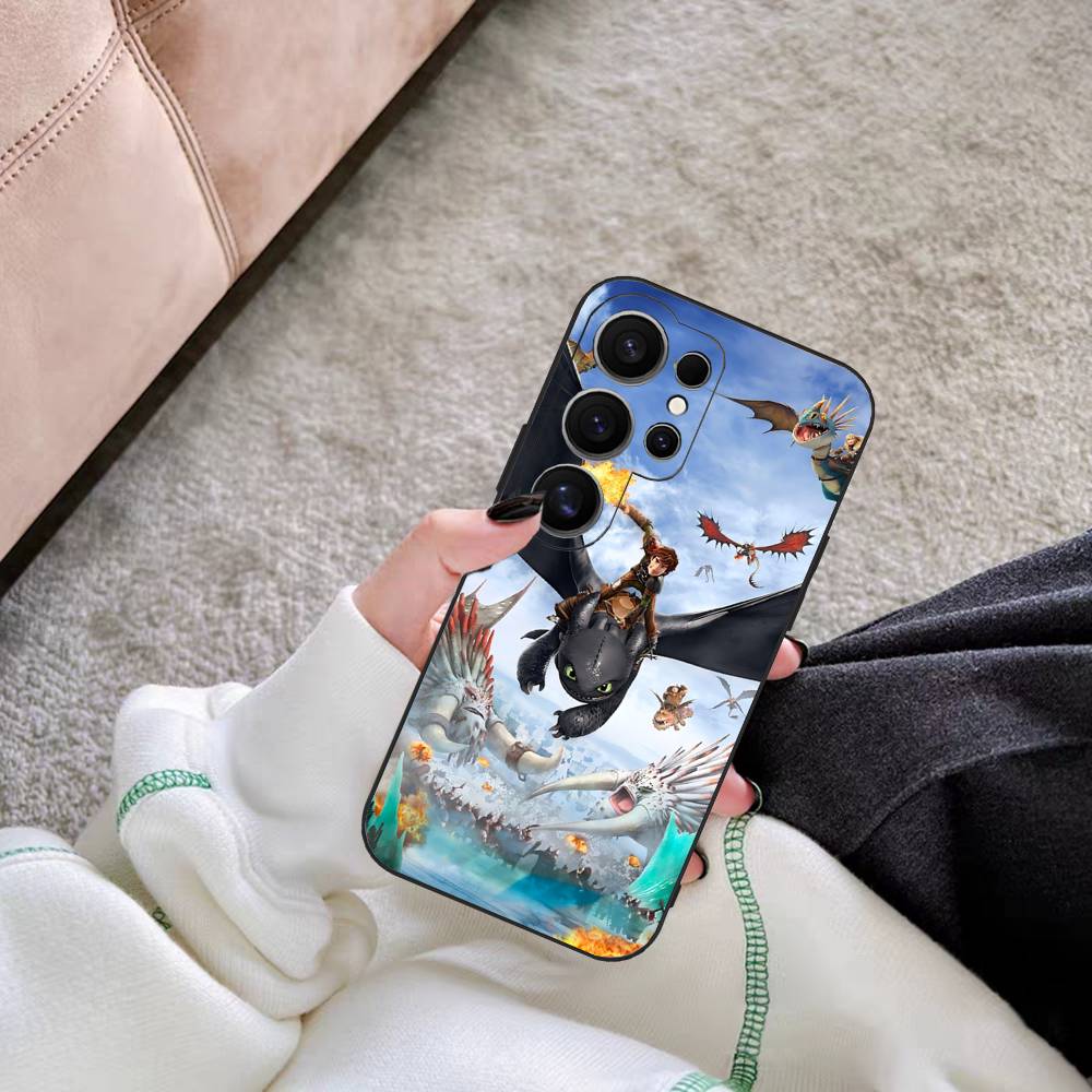 Lovely Couple Toothless Fury Dragon Phone Case For Samsung S 24 Fe 25 Ultra Plus 20 Lite 21 30 22 23 24 22 Ultra 5G Fundas