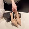 Niche Back Empty Pointed Single Shoes Shoes New Spring and Summer Temperament High Heel Bag Head Sandals Women