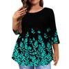 Women's Fashion Casual Round  Neck 3/4 Sleeve Oversized Top